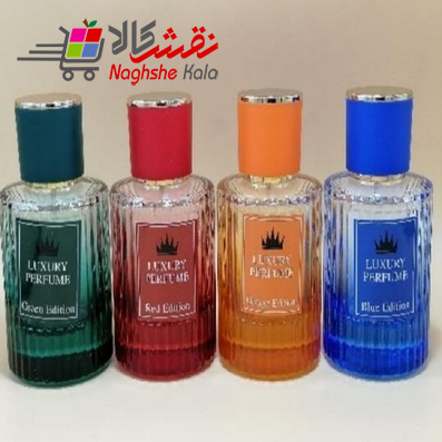 ظروف عطر اسپری 50میل شیشه ای کلویی رنگی 12 عددی ( تعداد در کارتن 60 عدد )